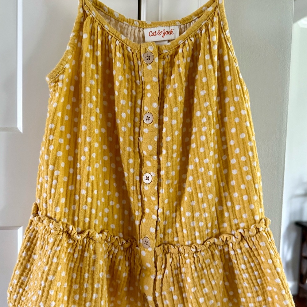 Cat & Jack Yellow Polka Dot Kids Top